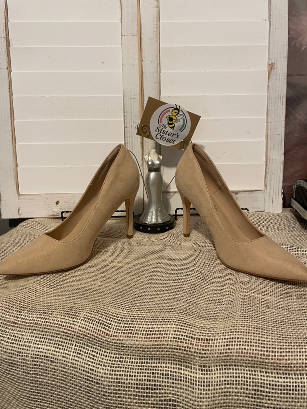 Dream Pairs Nude Suede Pointed-Toe Stiletto Pumps